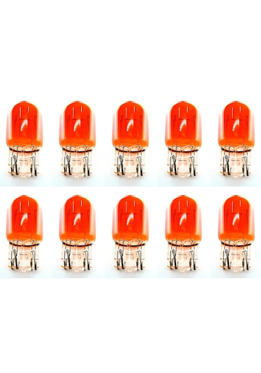 Ampul 12v 21/5w 1016 Dipsiz Sarı Ampul T20 Çift Duy 10 Adet