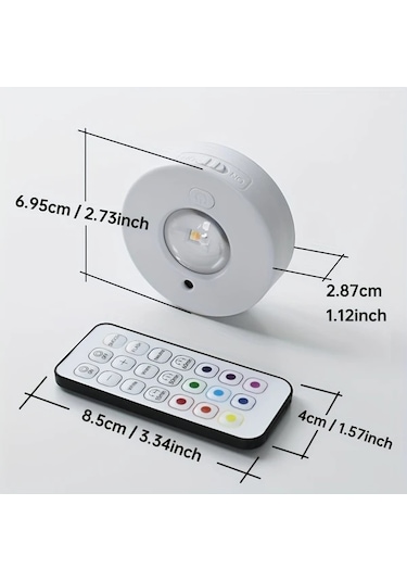 Motion003 3 Adet Şarj Edilebilir Manyetik Rgb Led Dolap Işıkları 3lü Paket Rgb Uzaktan Kum Ahşap