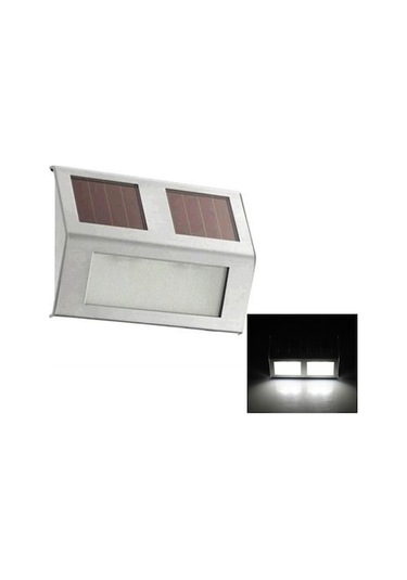 Bahçe Aydınlatma 2 Led Güneş Enerjili Işık Sensörü Kontrolü Ip44 Su Geçirmez Led Bahçe Merdivenleri Adım Gece Güvenlik Aydınlatması Beyaz Işık