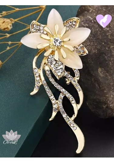 Olfil Orkide Broş Brüş 216460726 Altın Rengi