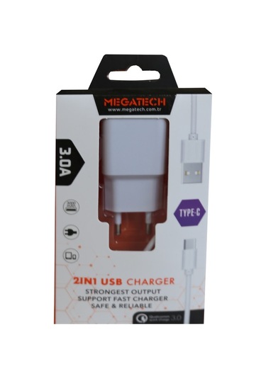 Megatech Cc01 5V-3.0A Ev Şarj+Type-C Kablo Hızlı Şarj (520944924)