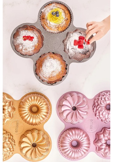 Emsan Griss Four In One 4'lü Gold Kek Kalıbı