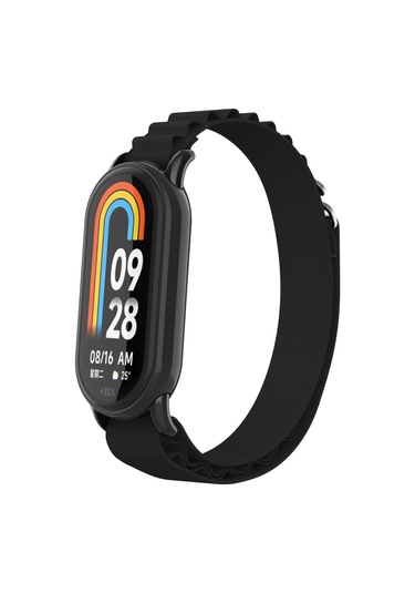 Xiaomi Mi Band 8 9 10 Uyumlu Alpine Loop Kordon Kayış Siyah