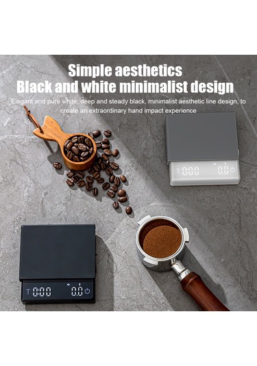 Xiyyadms "profesyonel Kahve Terazisi: 0.1g Hassasiyet, 3 Modlu, Type-c Şarjlı, Zamanlayıcılı, Silikon Kılıflı" Siyah