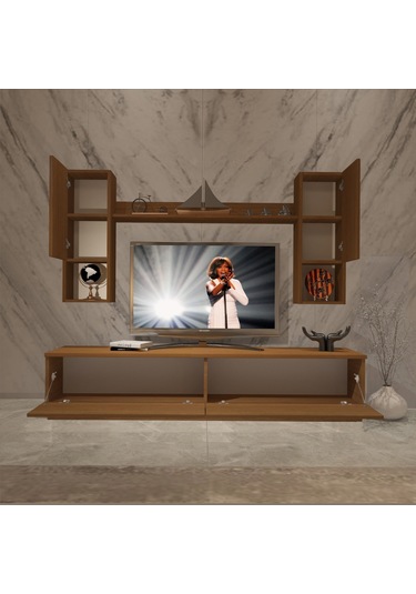 Decoraktiv Eko 5dab Mdf Std Tv Ünitesi Tv Sehpası Ceviz