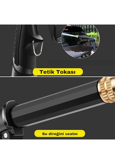 Techtic Yüksek Basınçlı Ayarlanabilir Köpük Hazneli Su Tabancası
