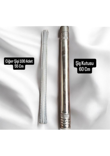 Ciğer Şişi 100 Adet,şiş Kutusu 60 Cm,galvaniz Barbekü Ciğer Şişi