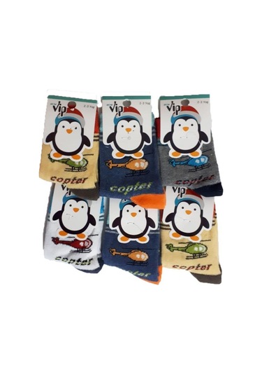 Hepsinerakip Lababy Renkli Desenli Pamuklu Erkek Bebek/Çocuk Çorabı 6 Lı Paket