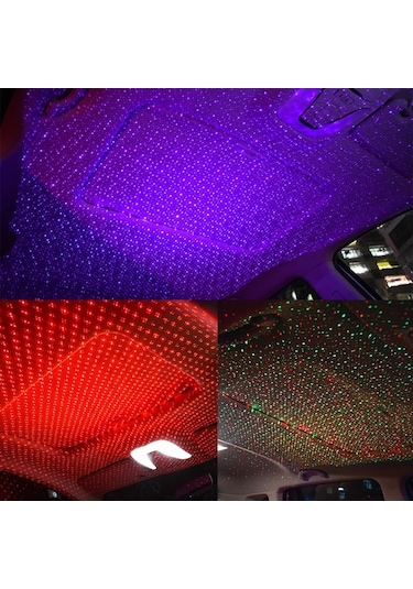 Moly Yunboo Mavi Usb Yıldız Projeksiyon Lambası - 3 Modlu Nefes/flash/sesli Döner Esnek Boyun Oda/araç Dekoru C206 Siyah Siyah