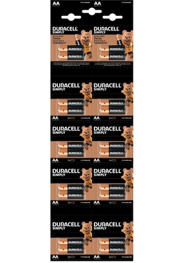 Duracell Aa Alkalin Pil 20 Li Paket