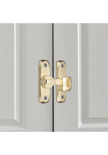 Besthome1 Suntek Ahır Kapı Kilidi Mandalı, Parlak Altın Donanım