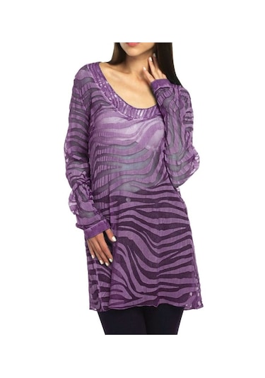 Bulalgiy Kadın Lila Ipek Plaj Tunik - Bga083450