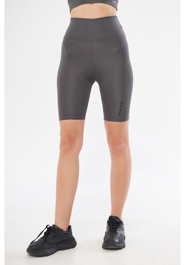 Lesa Wear Yüksek Bel Likralı Toparlayıcı Kısa Şort Tayt Antrasit