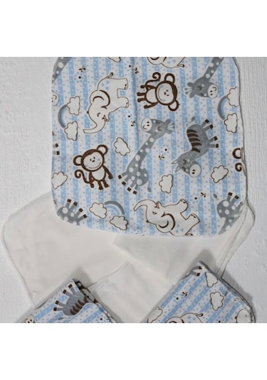 7 Adet Erkek Bebek Ağız Silme Mendili 100% Pamuk 0 - 6 Ay