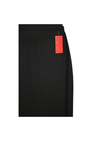 Hesna Kadın Buğra İki Parça Astarlı Çan Kesim Siyah Kalem Etek Siyah