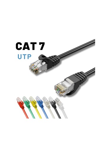Irenıs Siyah 2 Metre Cat7 Utp Ethernet Network İnternet Lan Ağ Kablosu