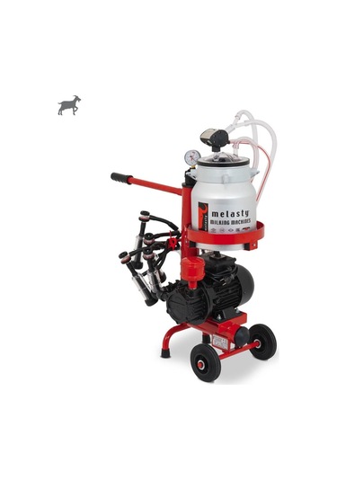 Melasty Micro İkili Keçi Süt Sağma Makinesi Alüminyum Güğüm - Kauçuk Memelik Micro Kuru Pompa