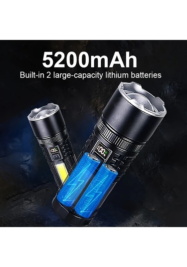 Xuweiwei 1 Bilgisayar Yeni 2025 Modeli 5200mah Bataryalı Cob Yan Işık Dahili Yüksek Parlaklık Uzun Süreli Çalışma Wl-25 Uzun Menzilli Lamba Altın
