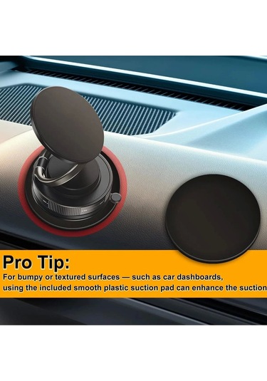 Metalik Magsafe Telefon Tutucu Tüm Yüzeylerle Uyumlu Vakumlu 360 Dönen Oynar Başlık - 9020688886087ynt