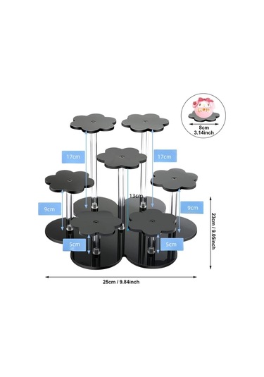 Sones Yx046 Akrilik Figür Sergileme Standı Cupcake Kozmetik Sergileme Standı Siyah Siyah