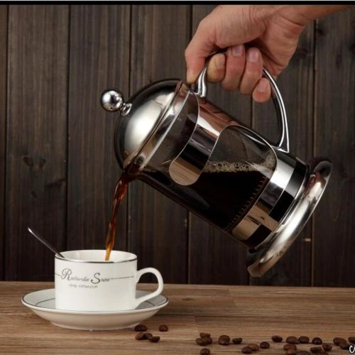 600 Ml Çok Fonksiyonlu Fransız Basın Çaydanlık 304 Paslanmaz Çelik Cam Kahve Hava Basın Kokulu Çay Süt Froother Cappuccino Moka Pot Kafe Kahve Kapları Altın - Beyaz