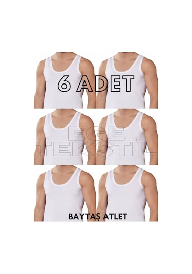 Baytaş Ekonomik Pamuklu Erkek Beyaz Atlet 6 Adet
