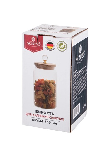 Agness Kristall Cam Kavanoz 750 Ml Kapaklı 151480646