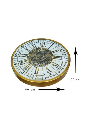 Yuvarlak Roma Rakamlı Goldoksit Çarklı Metal Duvar Saati