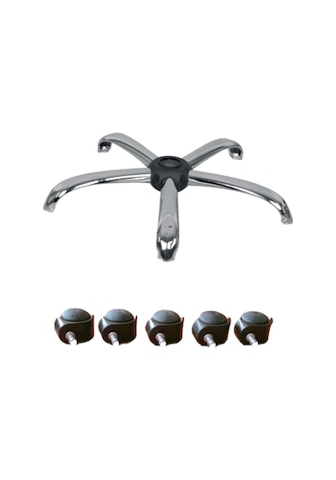 Sandofis Konik Krom Ayaklı Çalışma Koltuğu Komple Set