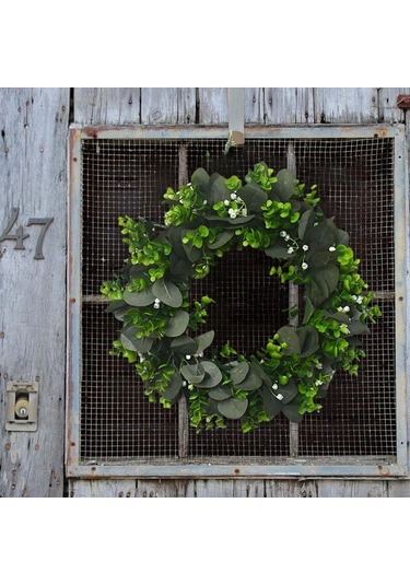 Suntek Çiçek Çelenk Mavi Ayçiçeği Askı Yuvarlak Asılı L