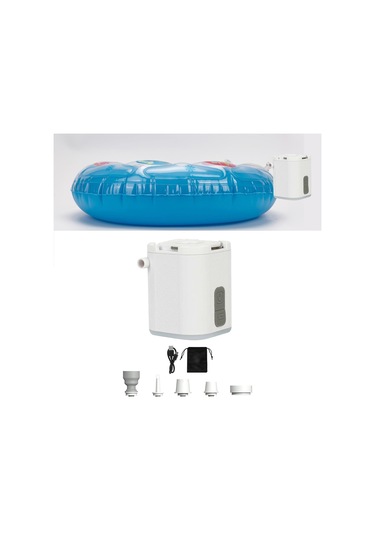 Suntek Işıklı Mini Hava Pompası Hızlı Şişirme Söndürme Beyaz