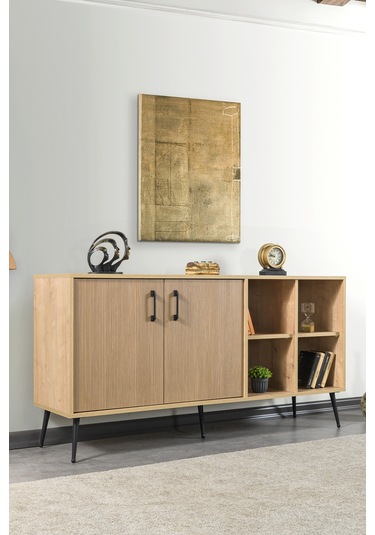 4610 Şile Metal Ayaklı Metal Kulplu 160 Cm Konsol - Yemek Odası Yunus-safir Yunus - Safir