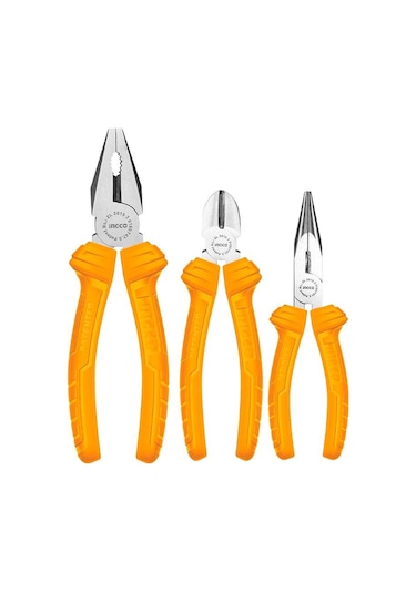 Ingco HKPS08318 3'lü Set Pense, Yan Keski, Kargaburun Pense