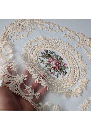 Hangfox 6'lı Gömlek Dokuma Masa Bezi Seti, Fransız Stili El Örgü Minder, Dekoratif Çay Bardağı Altlığı, Pamuklu Organza, Ev Dekoru İçin Bej