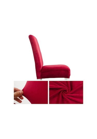 Sones Basit Yumuşak Yüksek Elastik Kalınlaştırıcı Kadife Yarı İç Mekan Sandalye Örtüsü Otel Sandalye Örtüsü Açık Gri