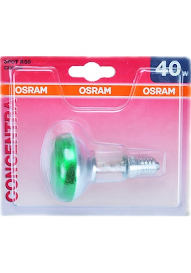 Osram 40W 240V R50 E14 Yeşil Cam Halojen Ampul