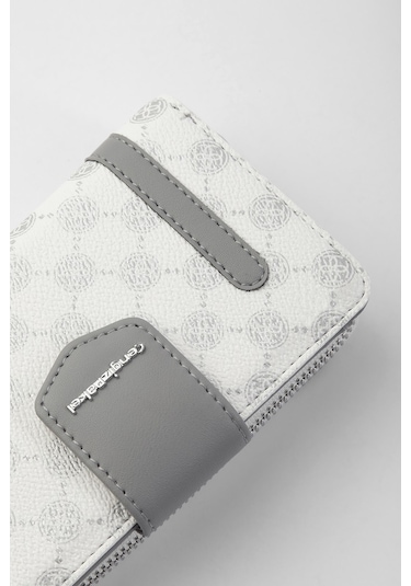 Cengiz Pakel Monogram Kadın Orta Boy Cüzdan 65256Mp Beyaz- Beyaz