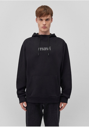 Mavi Baskılı Kapüşonlu Siyah Sweatshirt 0610960-900