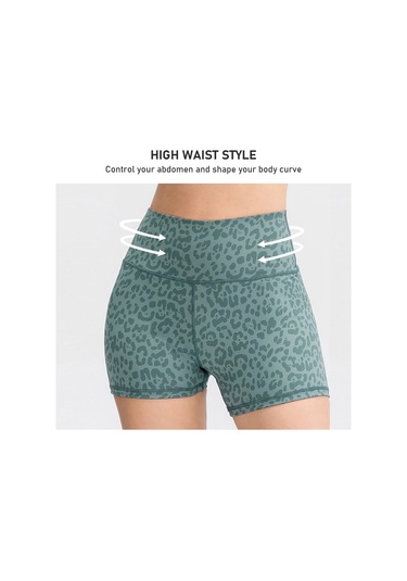 Gajeena Kadın Spor Şortu - Yüksek Bel, Nefes Alabilir, Esnek Ve Ter Emici, Koşu & Fitness İçin Ordu Yeşili