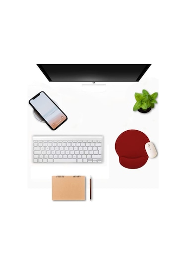 Kırmızı Bilek Destekli Ergonomik Jel Kaymaz Taban Mouse Pad