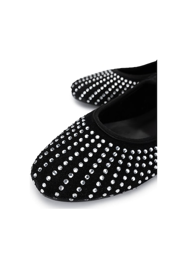 Tamer Tanca Kadın Hakiki Deri Siyah Süet Babet Ayakkabı 970 7988 Bn Ayk 25 Sıyah Suet Siyah Süet