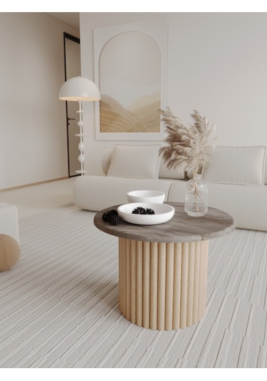 Helen Dekoratif Şık Salon Orta Sehpa Gri