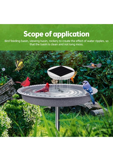 Dofolink Beyaz Güneş Enerjili Su Dalgalatıcı - Ip65 Su Geçirmez, 5v 2w Paneli, Batarya Dahil, Kuş Havuzu Akvaryum Ormanı İçin Dalga Ve Oksijen Artırıcı, Ayaklı Tasarım