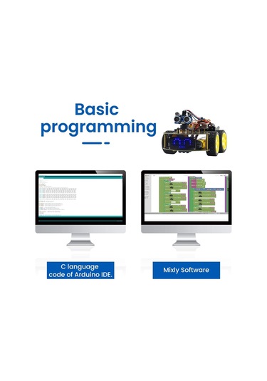 Keyestudio Keyestudıo Akıllı Araba Robotu, 4wd Programlanabilir Dıy Başlangıç Kiti Bilim Seti