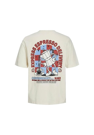 Jack & Jones Jortoast Tee Ss Crew Neck Erkek T-shirt 12254168-buttercream-gri