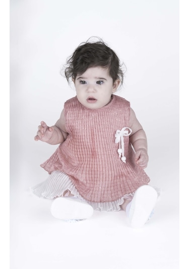 Best Kids Kız Bebek Pilili Elbise 001