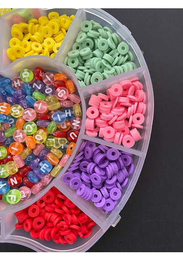 Elma Desenli Organizer Kutuda Polimer Kil Fimo Takı Yapma Hobi Se