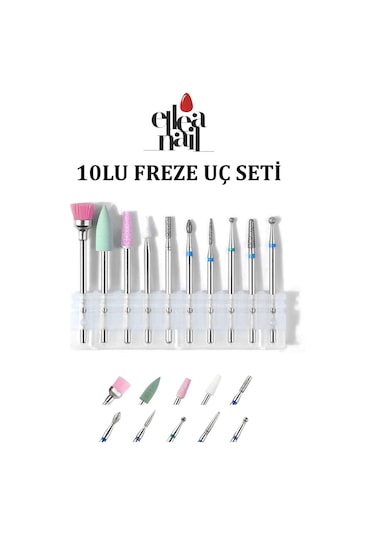 Freze Ucu Seti, Manikür Pedikür Freze Ucu 10'lu Kutulu Set