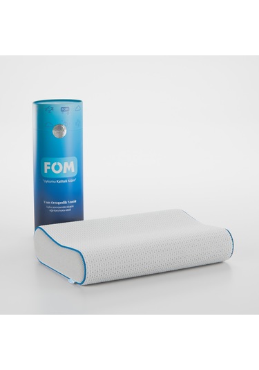 FOM Flex Tam Ortopedik Visco Konforlu Uyku Yastık, Ortopedik 60 x 40 x 14/11 Beyaz