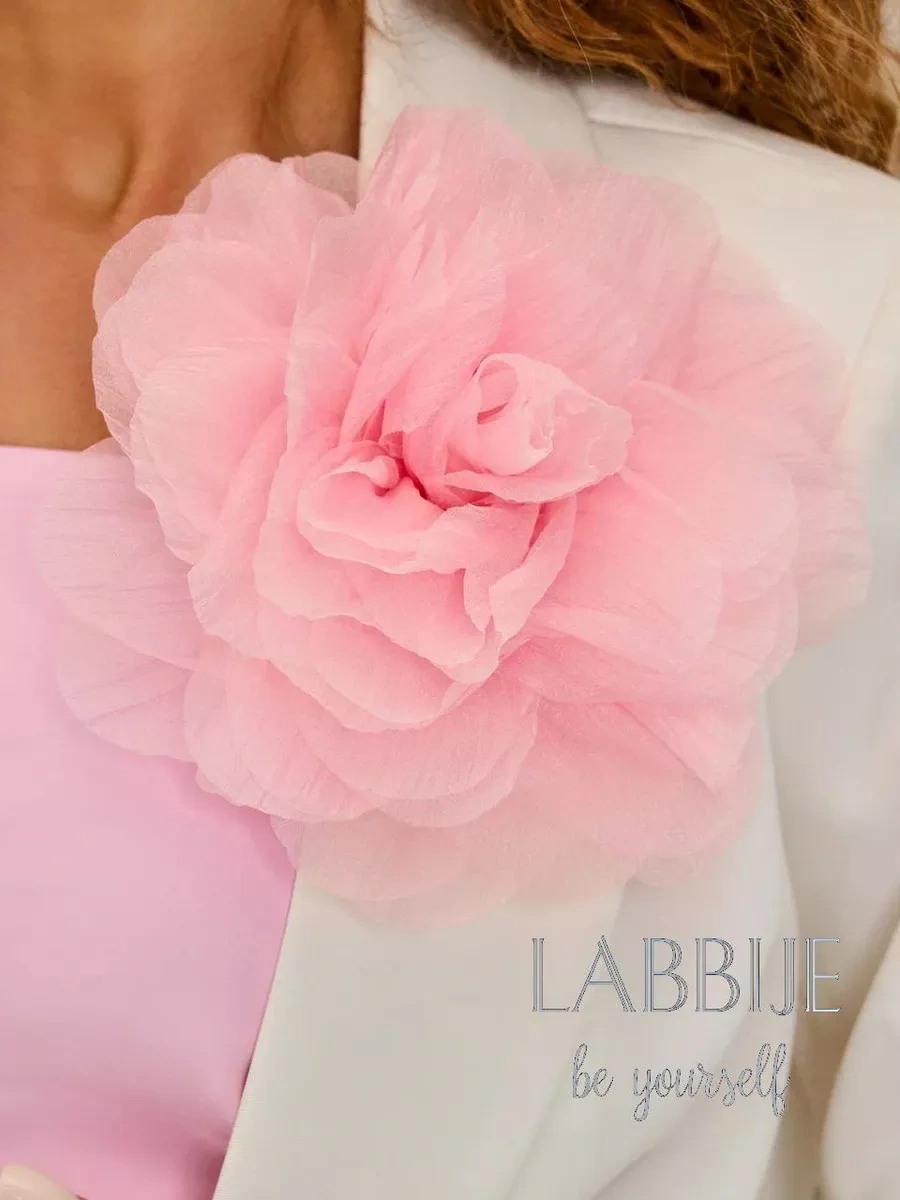 Labbıje Büyük Broş Kumaş Çiçek Fiyonk 216118726 Pembe